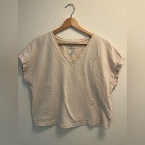 Women’s Cream V-Neck Top